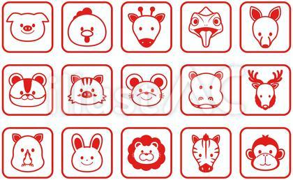 動物スタンプセットA