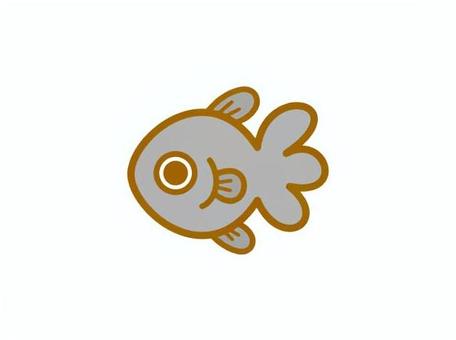 シンプルな金魚　ブラック