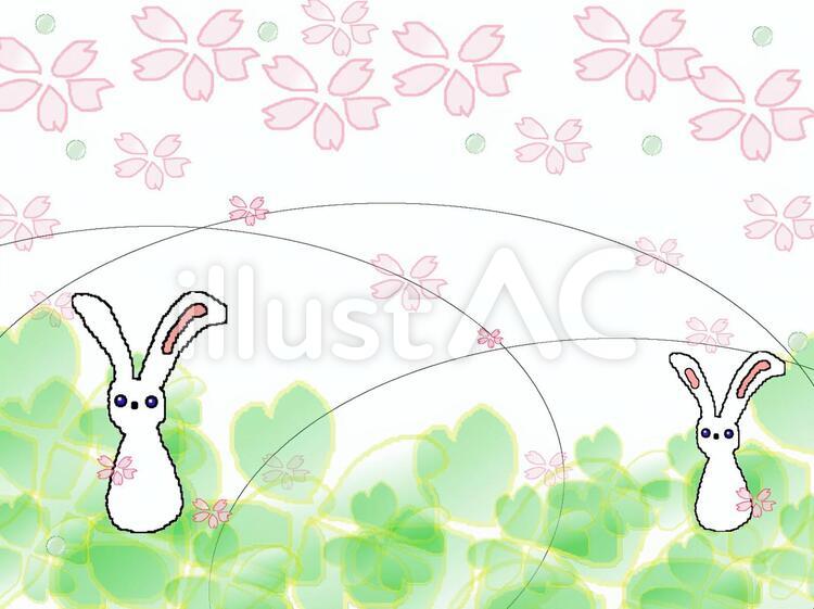 うさぎ　ﾌﾚｰﾑ3 うさぎ,ウサギ,兎のイラスト素材