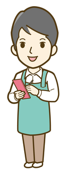 注文を受ける男性店員_25 ビジネス,男性,人物,人,介護,キッチンカー,カフェ,仕事,かわいい,シンプルのイラスト素材