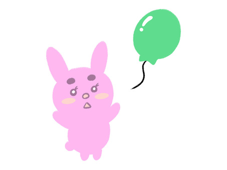 Illustration, rabbit, balloon, animal, 