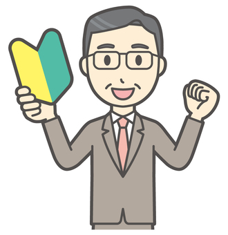  中年スーツ眼鏡-249-バスト 初心者,サラリーマン,会社員,中年,ビジネスマン,オフィス,ビジネス,営業マン,先生,講師のイラスト素材