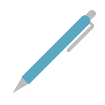ブルーのシンプルなペンのイラスト