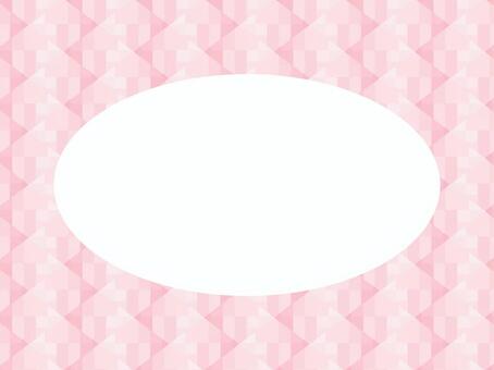 ピンクの幾何学模様の楕円フレーム140 フレーム,飾り枠,枠,囲み,楕円,ピンク,楕円形,背景,幾何学模様,幾何学のイラスト素材