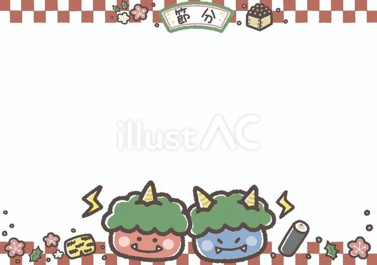 節分のかわいいフレーム 節分,2月,冬のイラスト素材