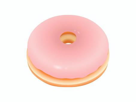 イーストドーナツ（ストロベリーチョコ） 洋菓子,スイーツ,ドーナツ,イーストドーナツ,おやつ,お菓子,甘い,食べ物,チョコレート,ストロベリーチョコレートのイラスト素材