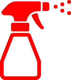ピクトグラムの赤の霧吹きスプレーです。 ピクトグラム,霧吹き,スプレー,シンプル,ミスト,ボトル,水やり,園芸用,観葉植物用,室内のイラスト素材