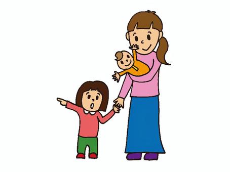 二児の母 二児の母 ママ,母,子供のイラスト素材