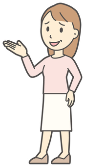  ロングヘア女性-434-全身