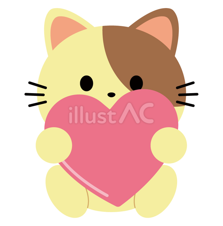 ハートを持った猫 ハート,愛情,ラブのイラスト素材