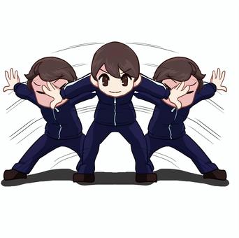 反復横跳び＿男性 人物,生活,全身,男性,反復横跳び,運動,ジャージのイラスト素材