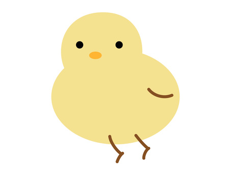 シンプルで可愛いひよこ ひよこ,鳥,動物,可愛い,キャラクター,マスコット,ポップ,黄色,丸い,ふわふわのイラスト素材