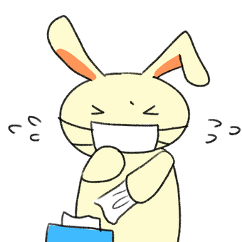 風邪/インフルエンザにかかったうさぎ うさぎ,インフルエンザ,風邪,マスク,体調不良,咳,鼻水,発熱,ティッシュのイラスト素材