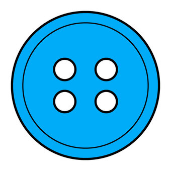 穴のあいた４つ穴ボタン ボタン,アイコン,手芸,穴,黒,４つ穴,四つ穴釦,シャツボタン,丸,正円のイラスト素材