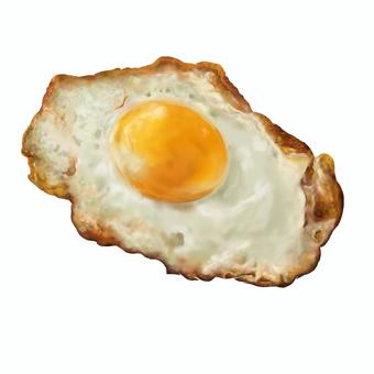 目玉焼き 目玉焼き 目玉焼き,料理,たまご,リアル,焦げ,カリカリのイラスト素材