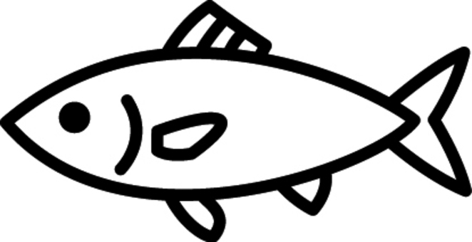 ピクトグラムの売場の小さい魚です。 魚,シンプル,鮮魚,売場,販売,コーナー,取り扱い,展示,流通,ピクトグラムのイラスト素材