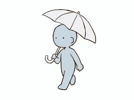 傘を差して歩くドローイング デッサン,人形,ラフ,ポーズ,傘,差す,歩く,ドローイング,雨,下書きのイラスト素材