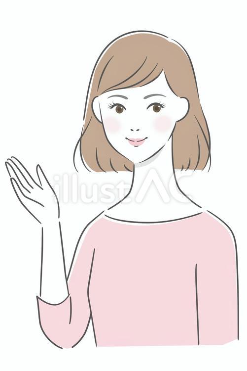 案内する女性 女性,人物,主婦のイラスト素材