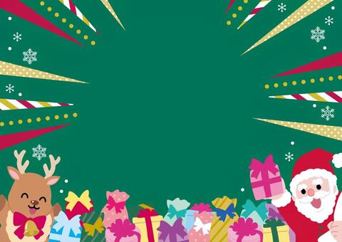 サンタのクリスマスフレーム背景01 クリスマス,冬,サンタ,サンタクロース,集中線,背景,壁紙,フレーム,12月,トナカイのイラスト素材
