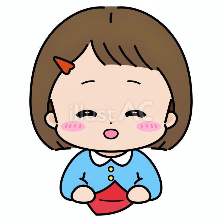 赤色のおりがみを折る女の子 人物,こども,かわいいのイラスト素材