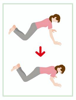 Illustration, people, movement, push ups, 
