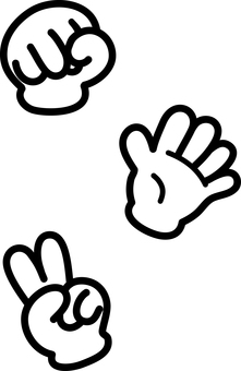 じゃんけん　シンプルセット じゃんけん,グー,チョキ,パー,シンプル,セット,かわいいのイラスト素材