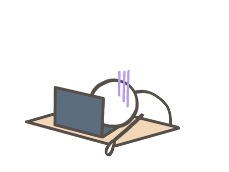 棒人間　仕事が終わらない 棒人間,人,働く,過労,ワークライフバランス,ブラック企業,パソコン,労働,仕事,在宅ワークのイラスト素材