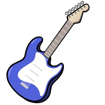 エレキギター　青 ギター,弦楽器,演奏,バンド,ライブ,アイテム,音楽,イラスト,かわいい,エレキギターのイラスト素材