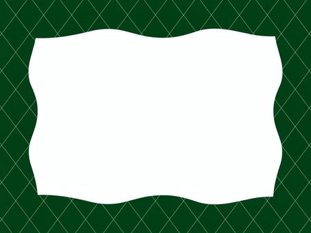 緑のクロス背景と白枠 背景,クロス,格子,模様,緑,白,メッセージ,枠,波型,デザインのイラスト素材