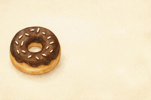 美味しそうなチョコドーナツのイラスト ドーナツ,チョコドーナツ,チョコレート,スイーツ,デザート,カフェ,お菓子,洋菓子,食べ物,料理のイラスト素材