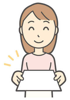  ロングヘア女性-449-バスト 書類,女性,女の子,人物,かわいい,提出,手続き,差し出す,事務,資料のイラスト素材