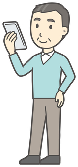 ニット中年男性-492-全身