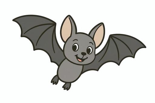 コウモリのアニメ風イラスト