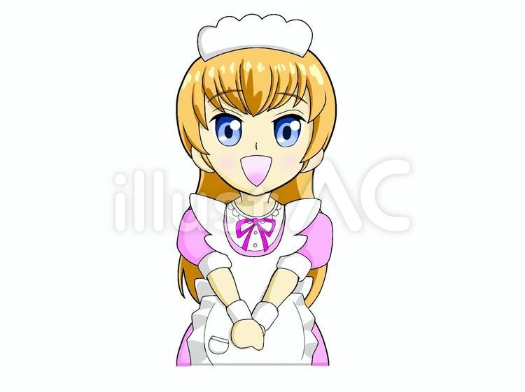 メイドさん 萌えキャラ,メイド,女の子のイラスト素材
