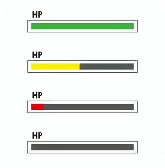 ゲームのHPゲージデザイン4 hp,ゲージ,ゲーム,デザイン,ui,体力,パワー,バー,満タン,消費のイラスト素材