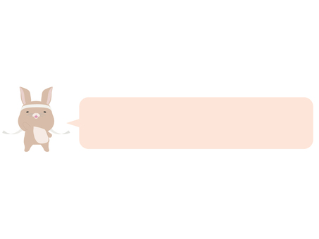 応援_兎 応援,うさぎ,笑顔,動物,かわいい,鉢巻,吹き出しのイラスト素材