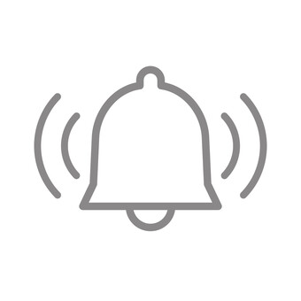 通知マーク（アラート・枠・グレー） 通知,アイコン,通知マーク,ベル,アラート,警報,お知らせ,グレー,シンプル,線画のイラスト素材