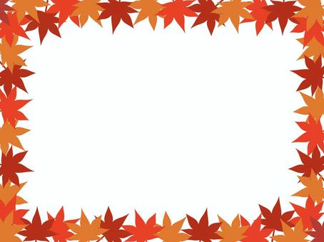 紅葉の四角フレーム:白
