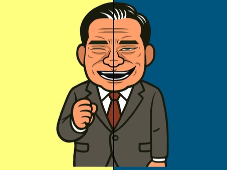 二面性 二面性,政治家,ネクタイ,社長,スーツのイラスト素材