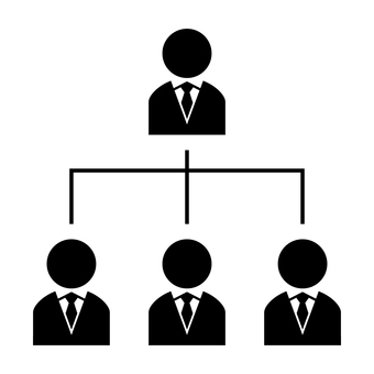 ネクタイの人物の分岐図 人物,組織,フロー,チャート,構成,チーム,グループ,アイコン,ネクタイ,スーツのイラスト素材