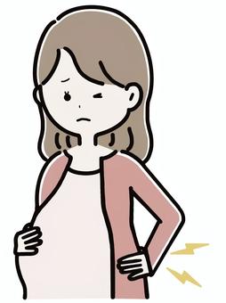 腰痛の妊婦 腰痛の妊婦 妊婦,妊娠,出産,マタニティ,臨月,女性,ママ,お腹,赤ちゃん,胎児のイラスト素材