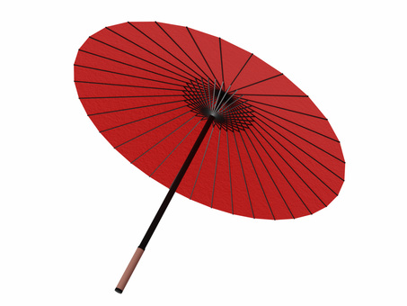 七五三の和傘赤・背景透過 傘,和柄,七五三,和紙,柄,秋,イラスト,アイコン,唐傘,から傘のイラスト素材