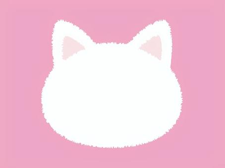 じわじわ線の猫の顔型フレーム フレーム,囲み,枠,背景枠,ねこ,かわいい,猫,楽しい,ネコのイラスト素材