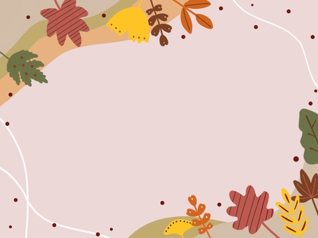 秋の葉っぱフレーム 秋,紅葉,落ち葉,葉っぱ,フレーム,背景,枠,自然,季節,ナチュラルのイラスト素材