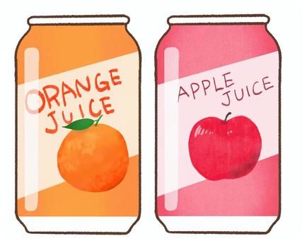 缶ジュースセット セット,りんご,オレンジ,缶,空き缶,リサイクルのイラスト素材