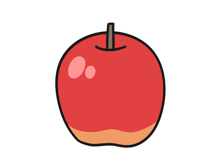 シンプル　りんご　イラスト 食べ物,果物,ハイライト,甘酸っぱい,果実,りんご,挿絵,イラスト,素材,シンプルのイラスト素材