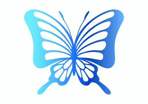 蝶のシルエットアイコン　ブルーグラデ 蝶,チョウチョ,昆虫,虫,生き物,シンプル,ベクター,デザイン,イラスト,素材のイラスト素材