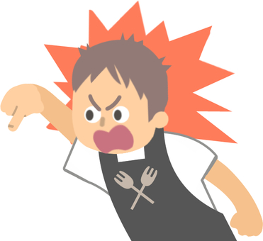 急に怒鳴りつける飲食店経営者1 パワハラ,怒鳴る,厳しい,指導,行き過ぎ,店員,店長,暴言,怖い,威圧的のイラスト素材