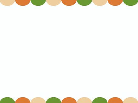 半円フレーム　秋色　オレンジ×カーキ フレーム,枠,背景,秋,秋色,10月,11月,シック,シンプル,半円のイラスト素材