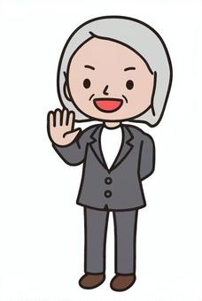 行動する人物 行動する人物 ストップ,制止,邪魔,挨拶,女性,スーツ,ビジネス,会社員のイラスト素材